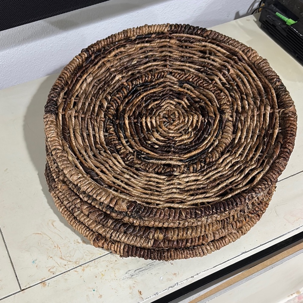 Handwoven Brown Wicker Placemats